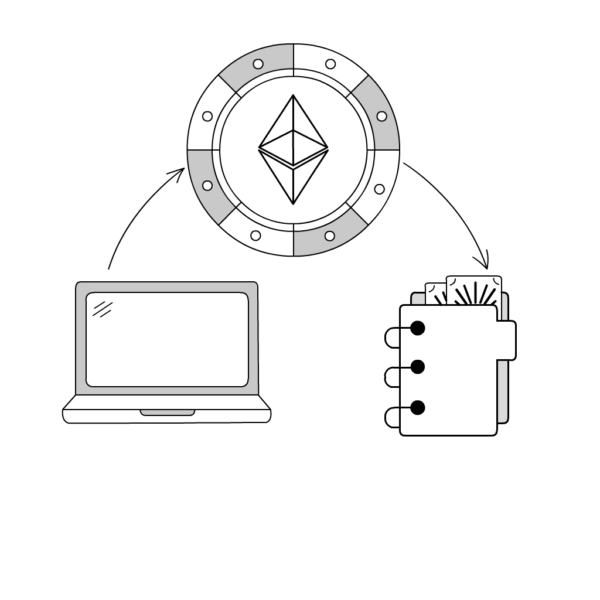 Diagram illustration of a laptop, binder, and a diamond design. inspiredtarotpractice.com - astrological charts post mail.