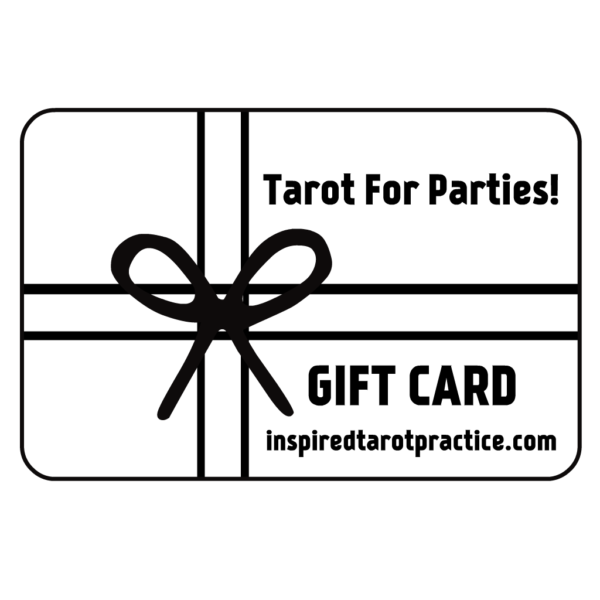 Illustration of an inspiredtarotpractice.com Gift Cards. Give Gift Cards for any inspired occasion.